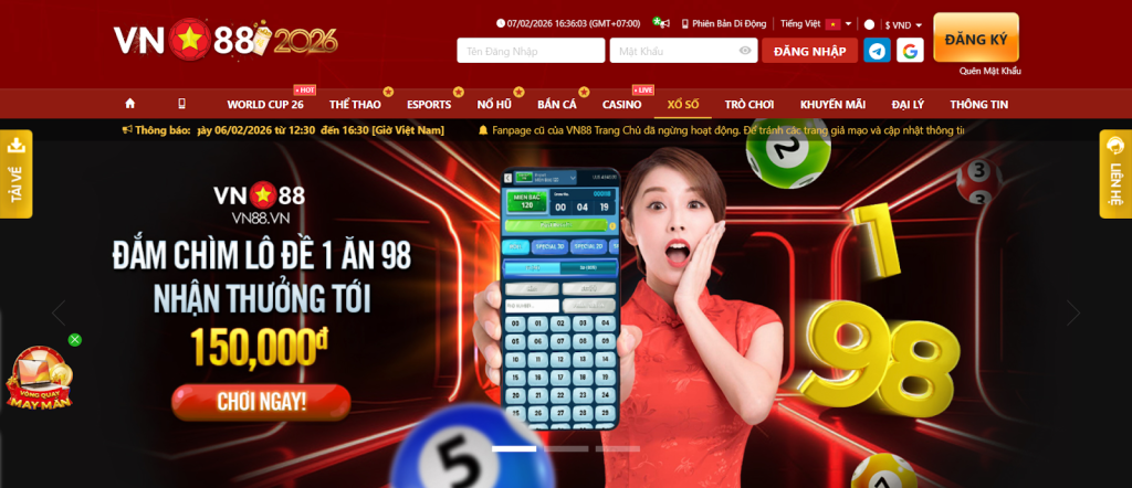các bước tham gia VN88 xổ số